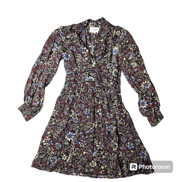 BA&SH Giani Floral Dress in Carbon - Picture 2 of 10